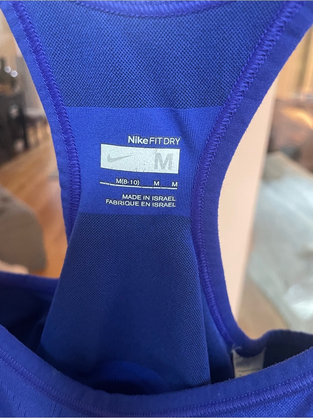 Nike Fit-Dry Seamless Racerback Tank Top Royal Blue Built In Bra Size Medium - Picture 6 of 6